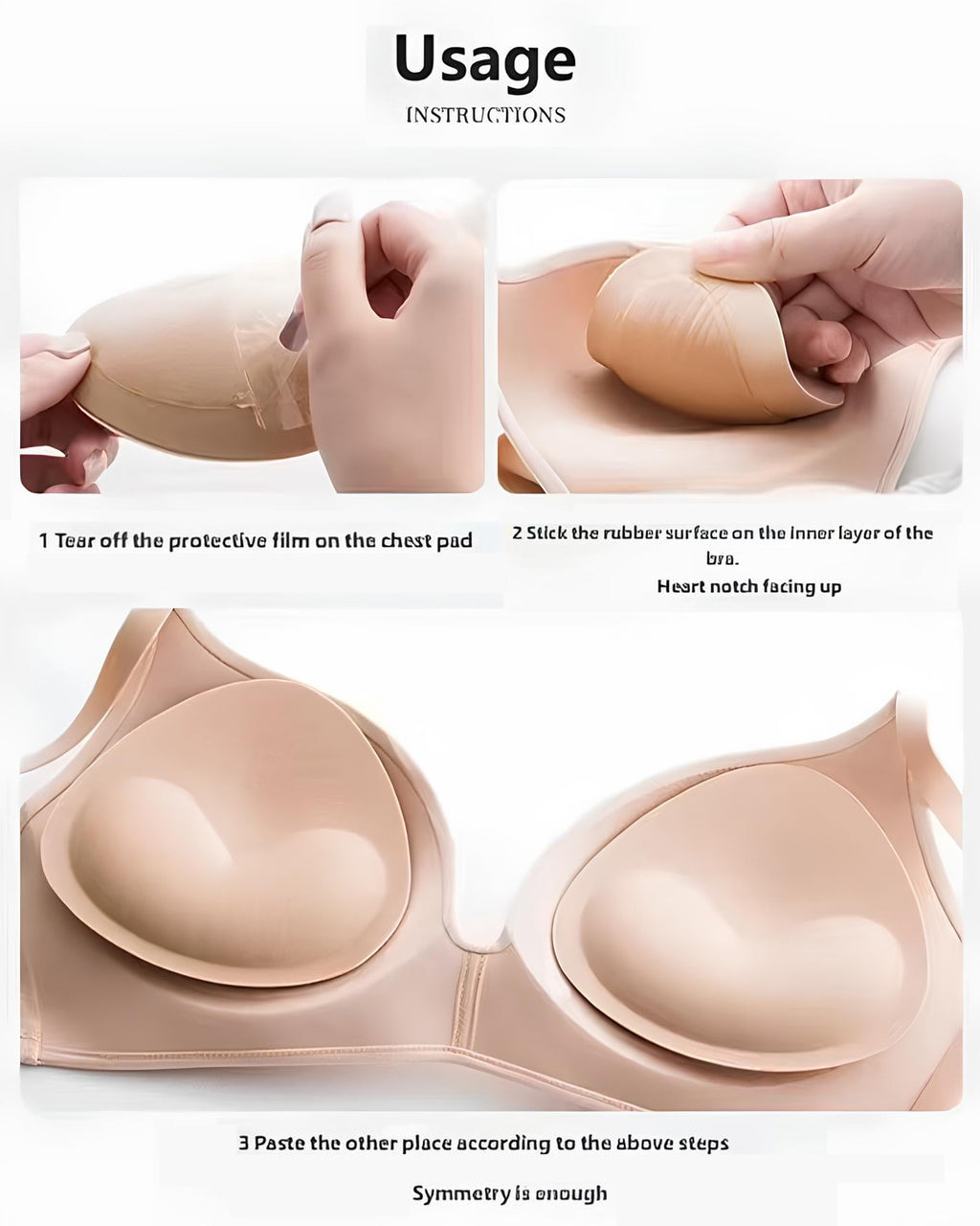 Usynlige push-up-puter i myk, vanntett silikon