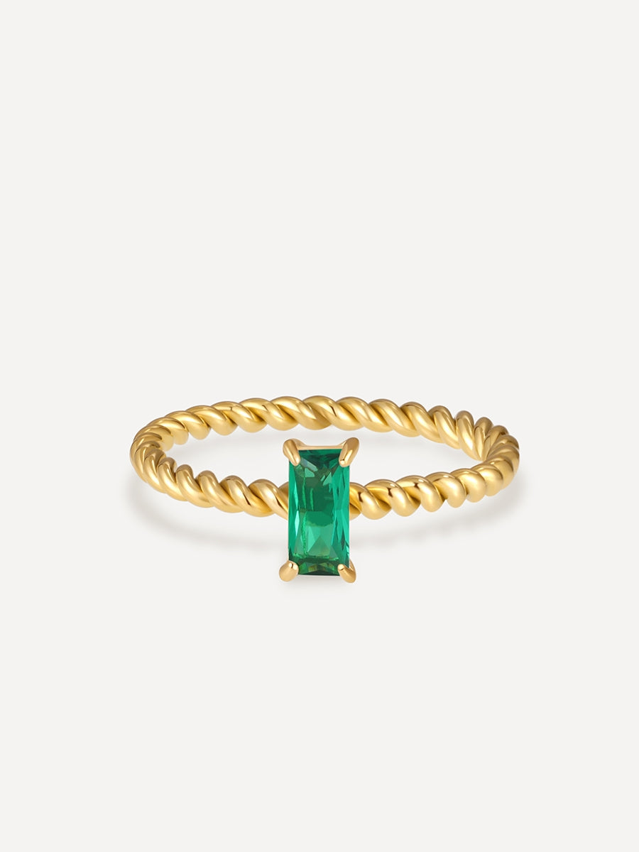 Elegant grønn spiralring