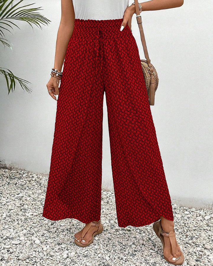 Pantaloni stampati con volant