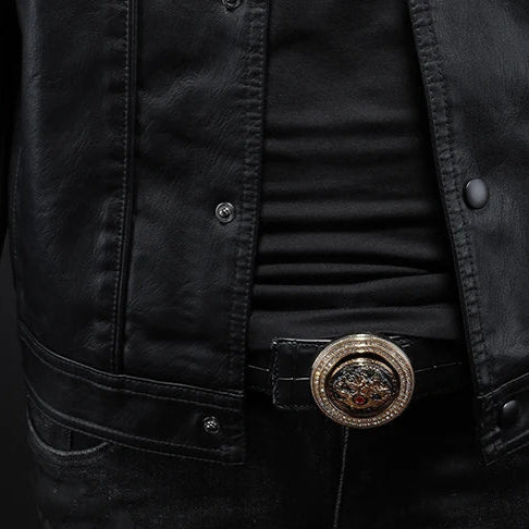 Veste en cuir véritable