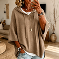 Poncho en jersey à capuche léopard