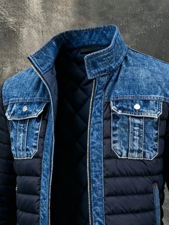 Hybridjakke med jeans-effekt