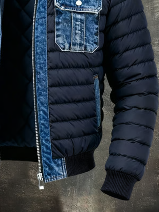 Hybridjakke med jeans-effekt