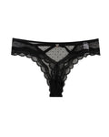 Tanga sexy transparente de lunares y encaje calado