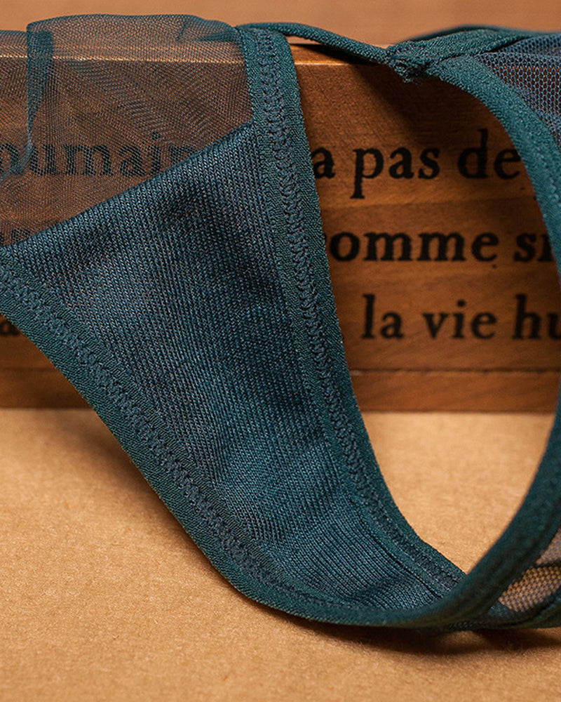 Mutandine sexy in tulle trasparente ricamato
