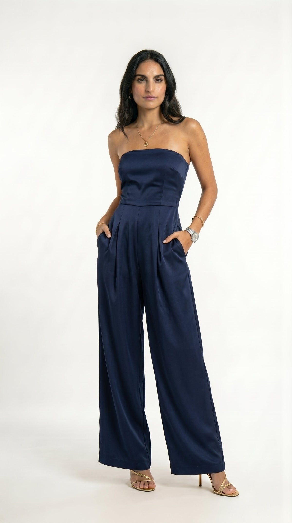 Combinaison bustier à jambes larges