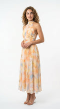 Aura | Vestit estampat amb coll halter i cintura ajustable