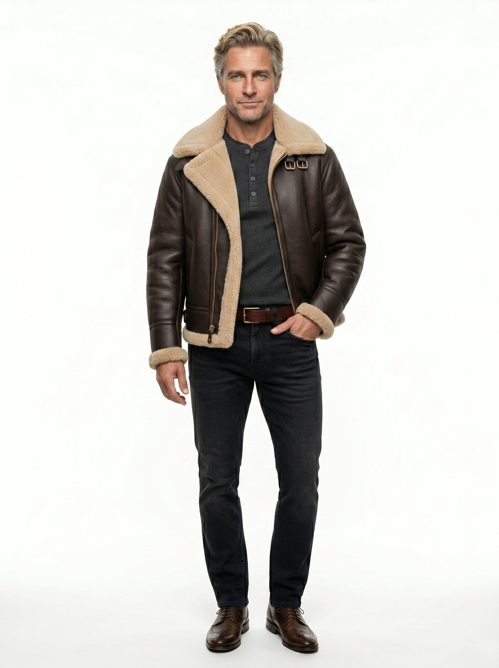 Veste en cuir matelassée