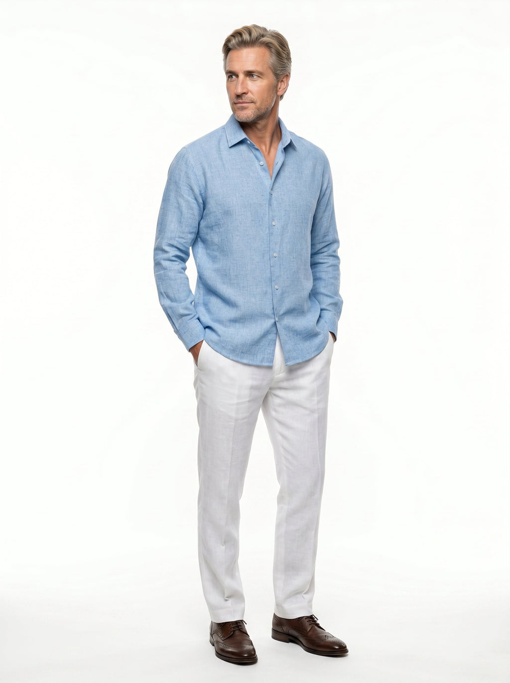 Chemise décontractée bleue