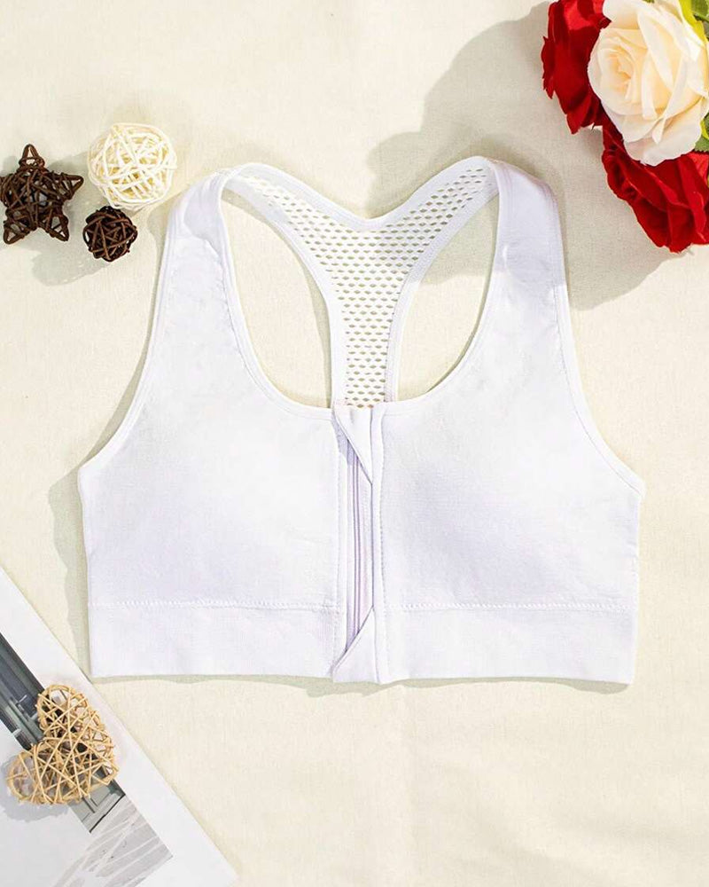 Reggiseno sportivo imbottito senza cuciture con zip
