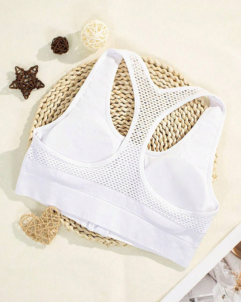 Reggiseno sportivo imbottito senza cuciture con zip