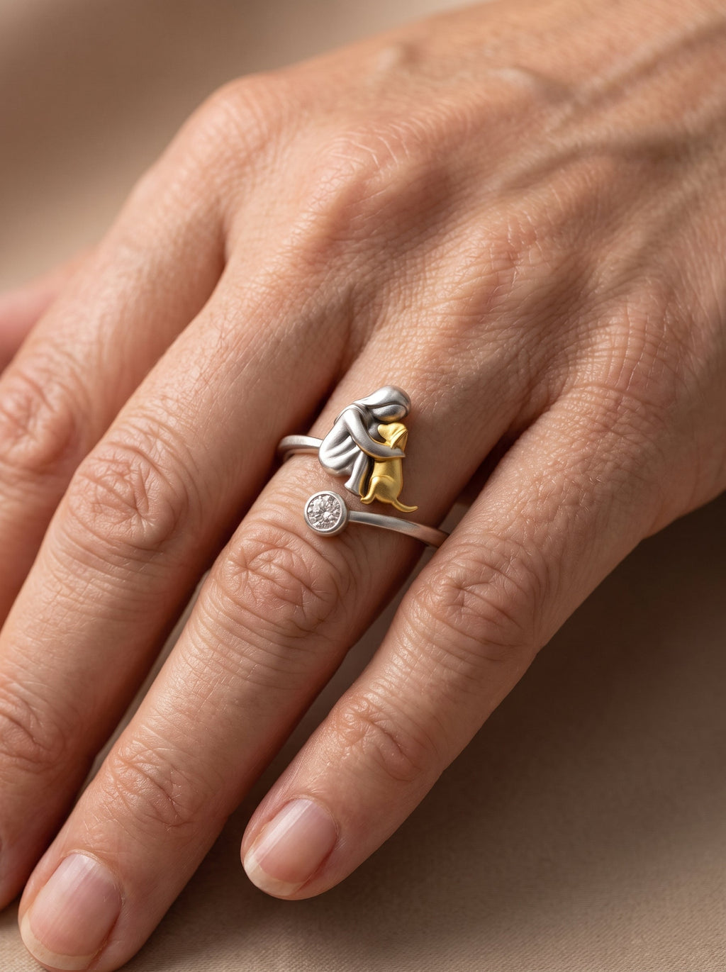 L'Étreinte éternelle — bague ajustable