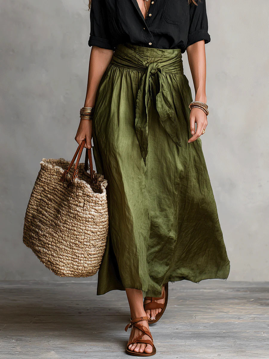 Robe longue élégante et fluide à une épaule