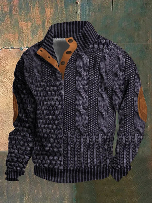 Jersey patchwork en maille torsadée