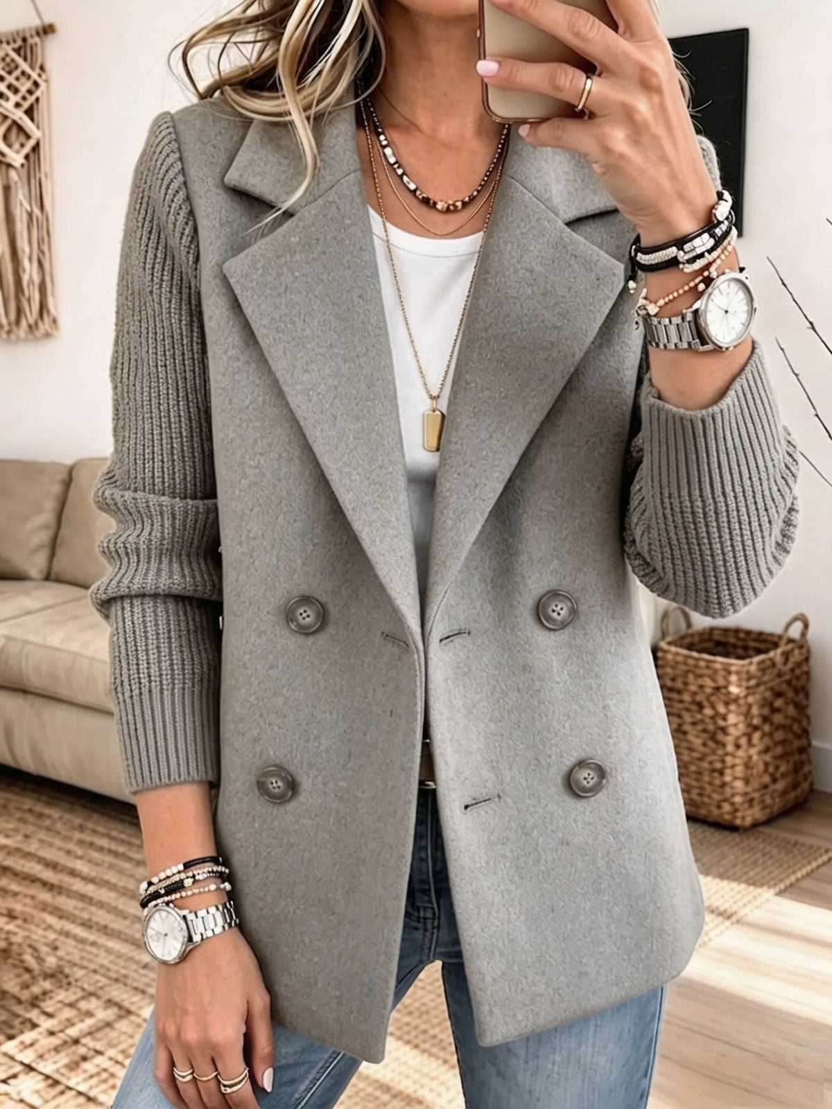 Blazer amb mànigues de punt