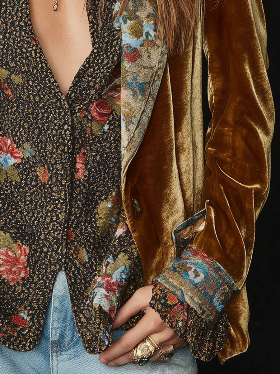 Blazer patchwork floral vintage