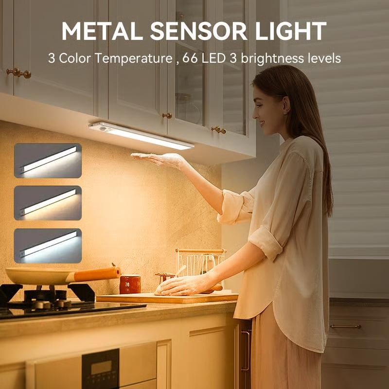🏆 Oferta Imperdible -50% 🔥 Iluminación de 3 Colores con Sensor Inteligente Magnético Recargable Sin Agujeros