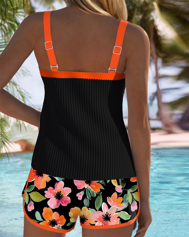 Regina | Tankini Elegante con Short Floreale