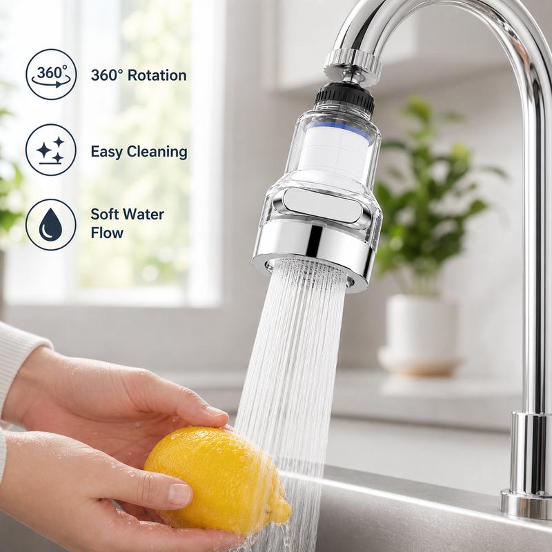 1 unitat, filtre aerador giratori de 360° per a grif, filtració de 6 capes, 3 modes d'aigua, sense espolgues 💧
