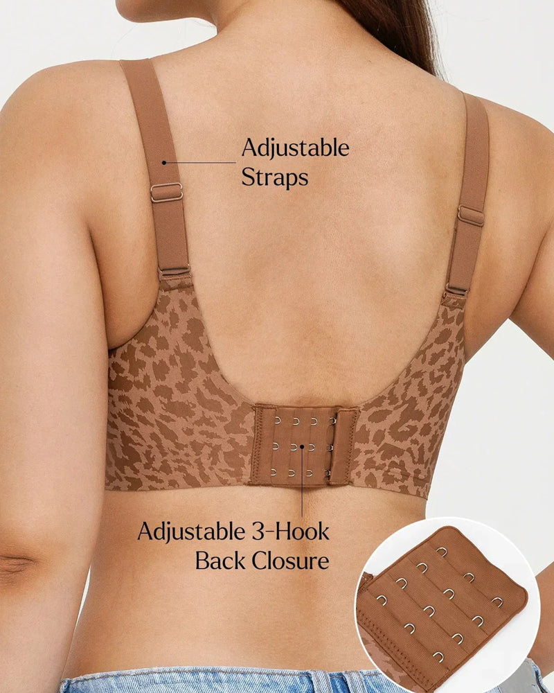 Sostenidor de samarreta push-up de lleopard sense aros i sense costures