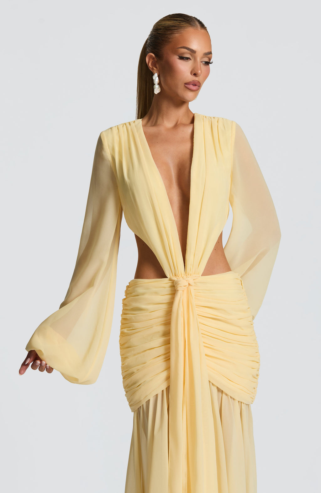 Robe longue citron