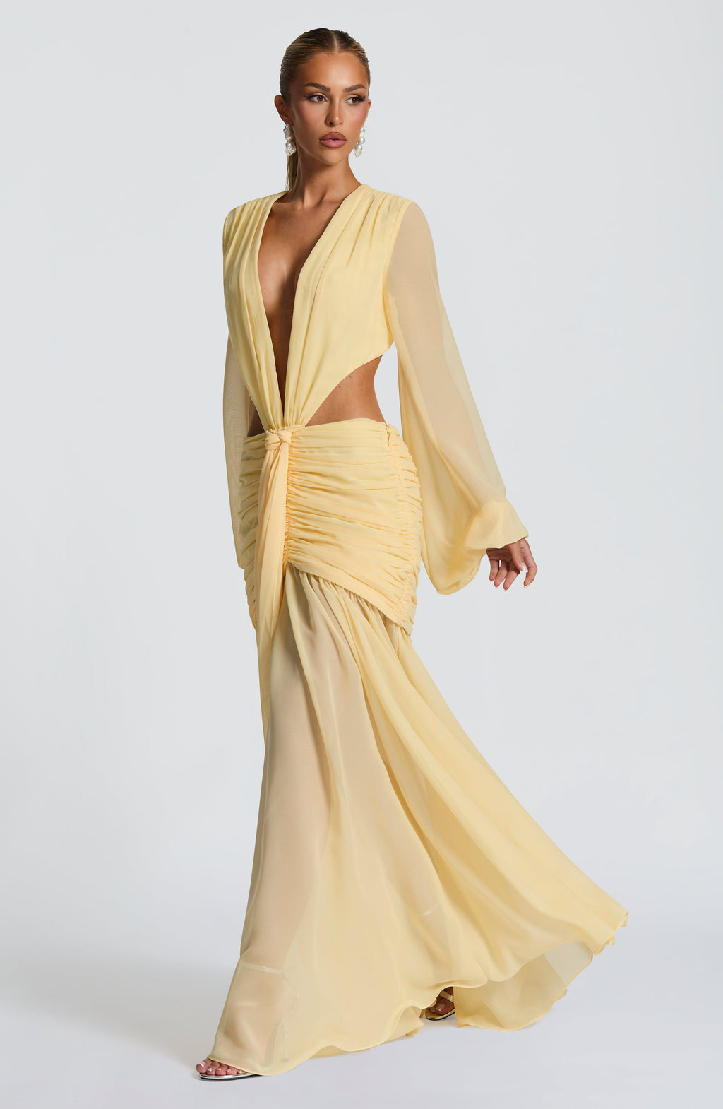 Robe longue citron