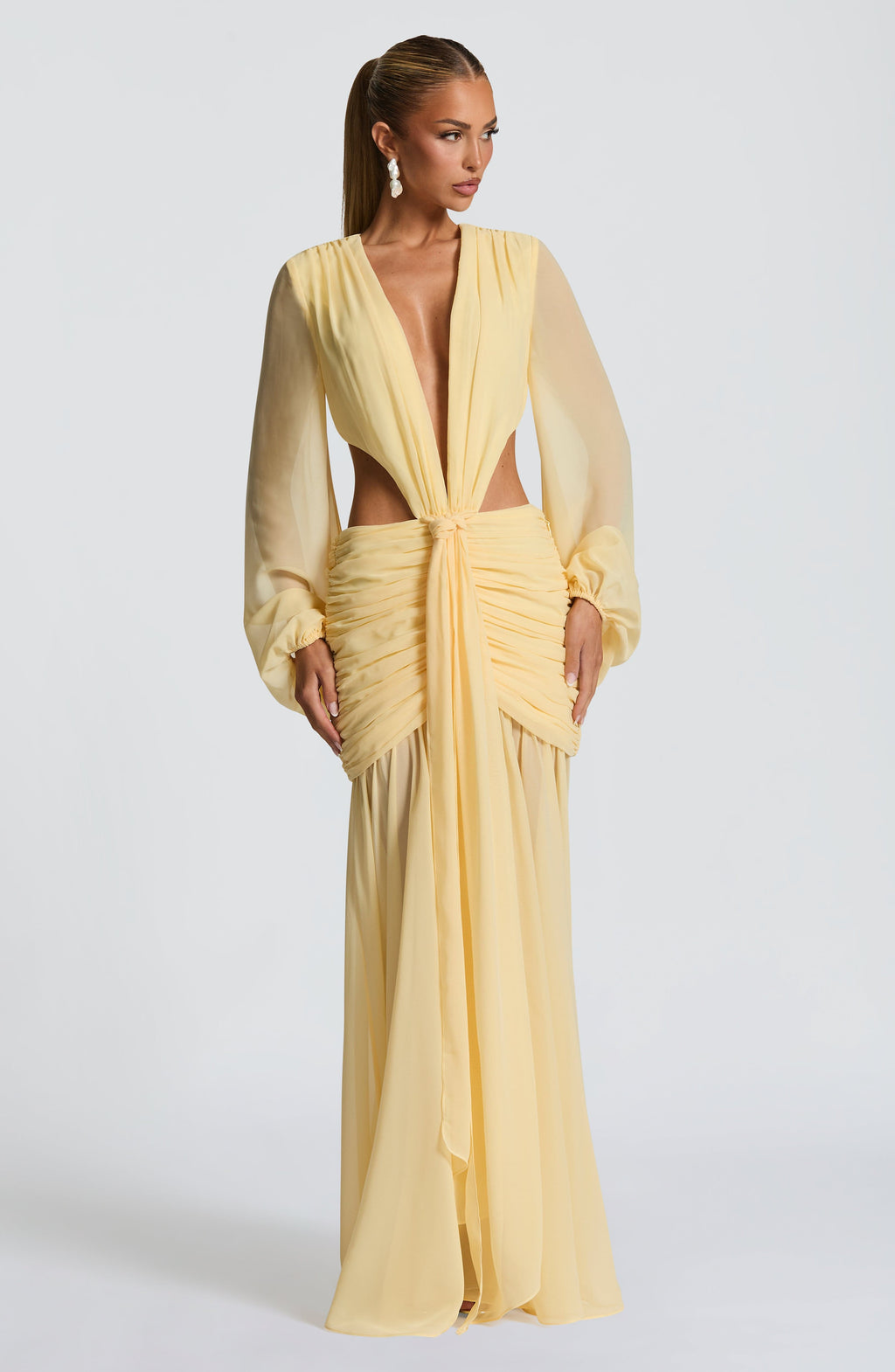 Robe longue citron