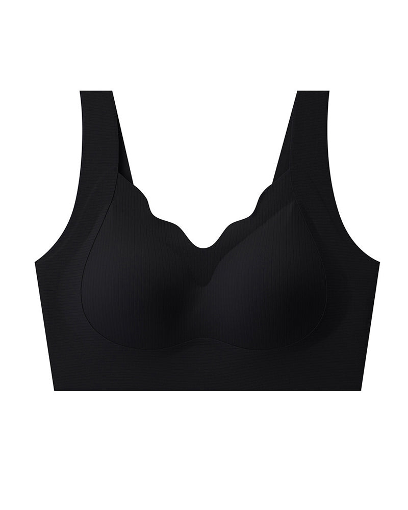 Brassière sans coutures ni armatures à col en V, respirante