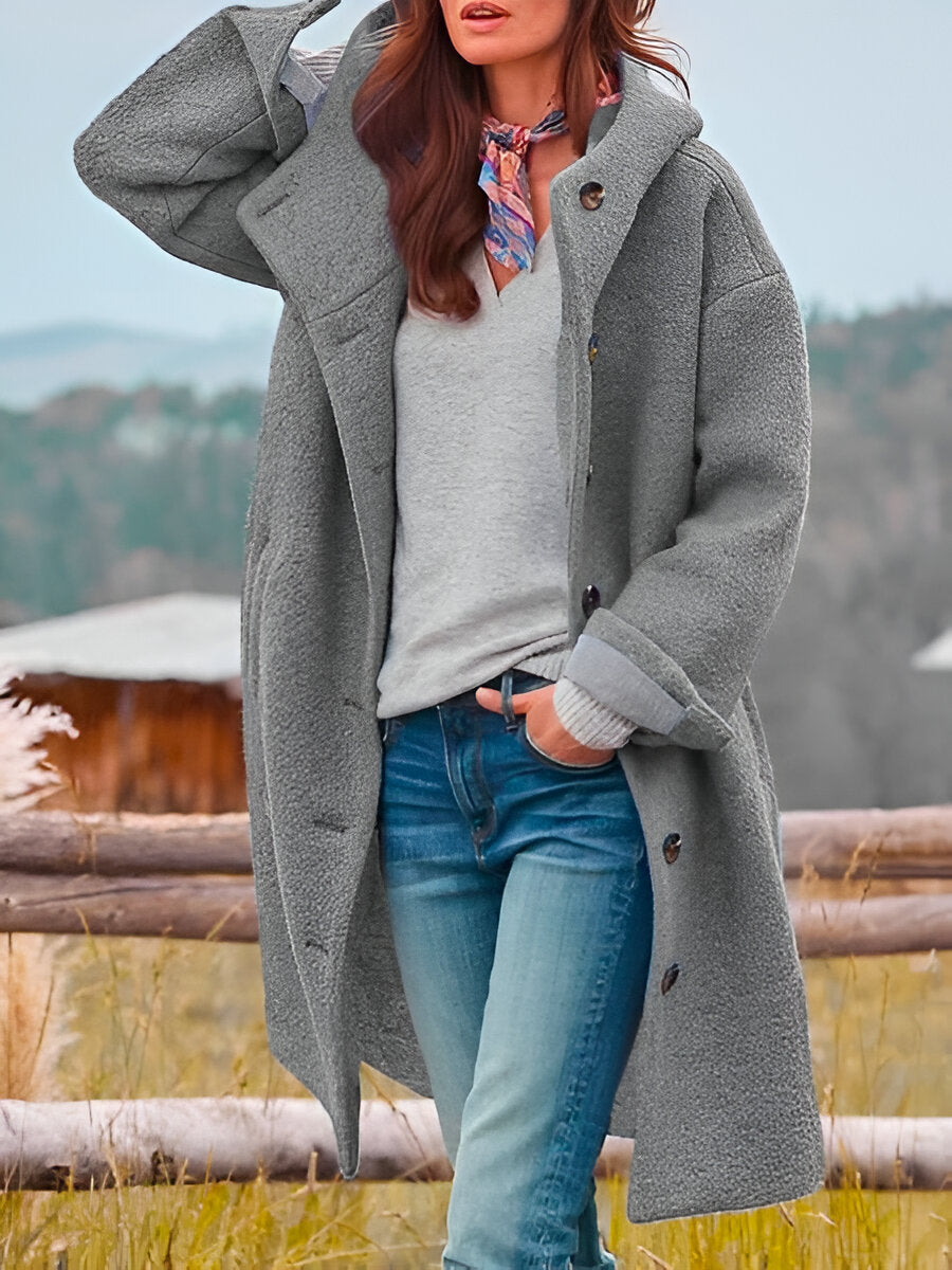 Manteau long à capuche