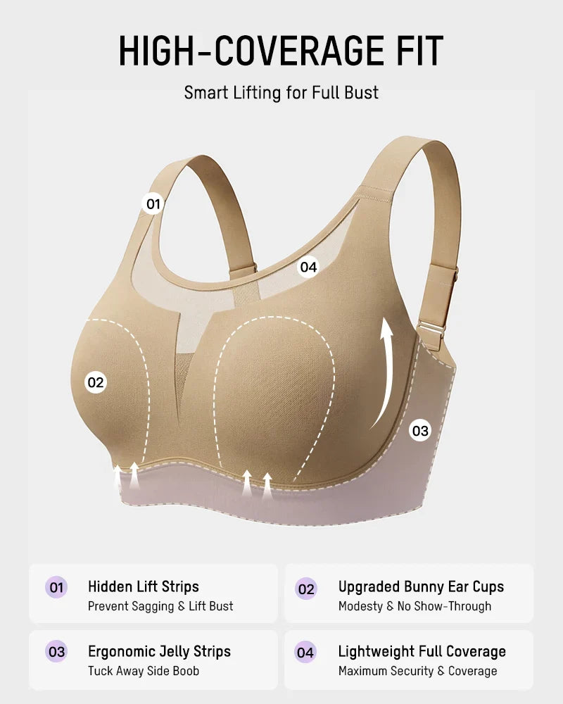 Soutien-gorge confort sans armatures à maintien en W et couvrance intégrale