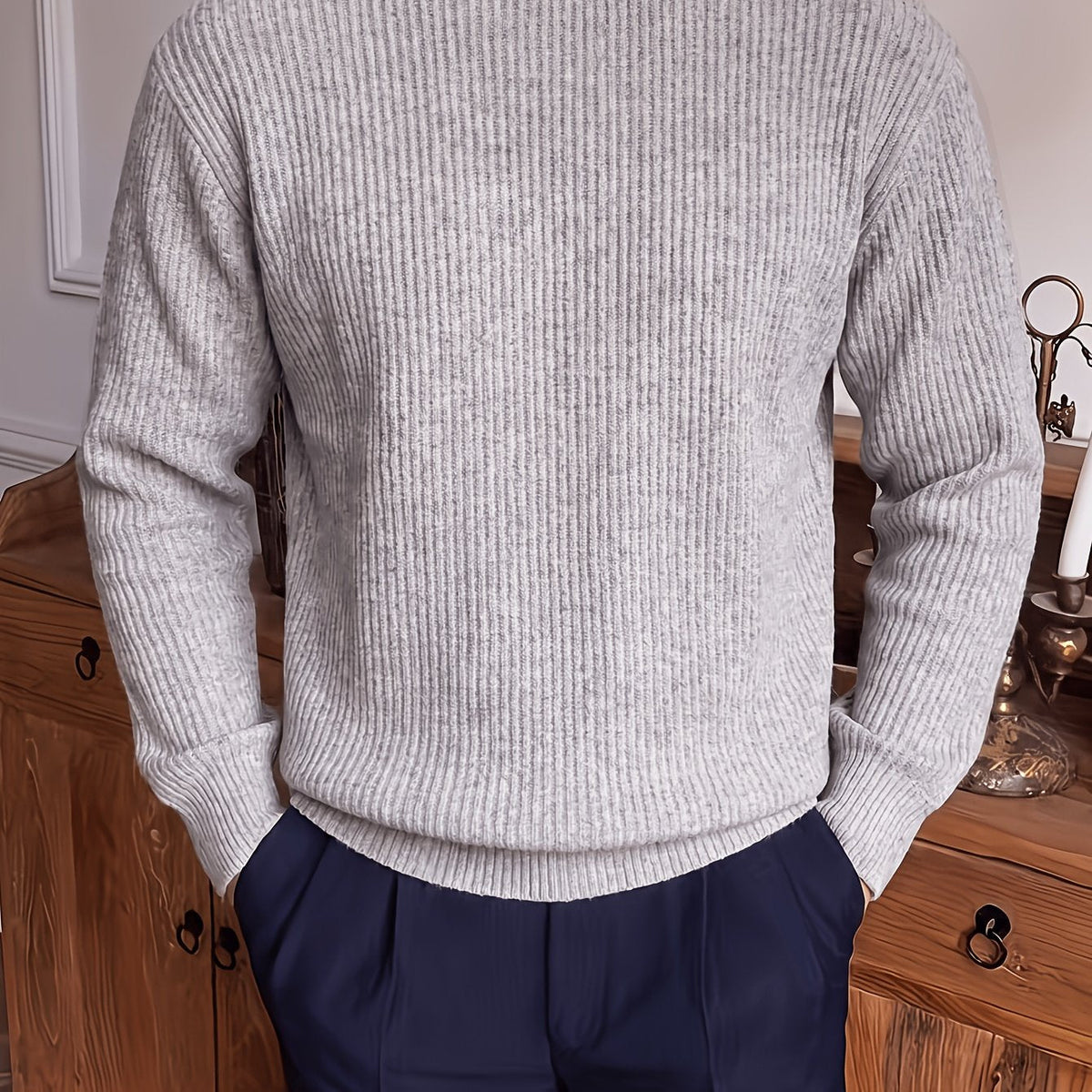 Pull côtelé oversize homme