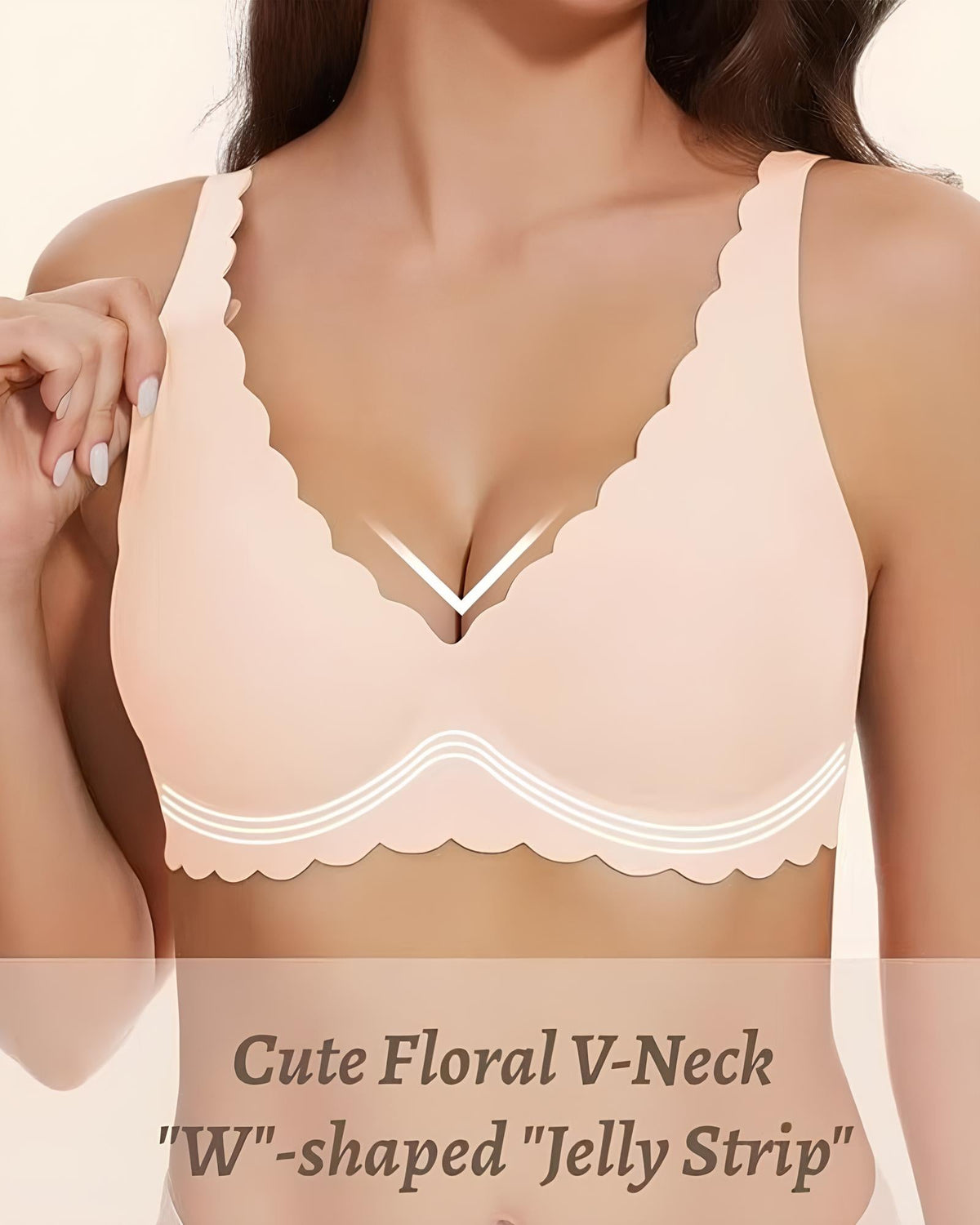 Sostenidor push-up elàstic amb escot en V sense aros ni costures