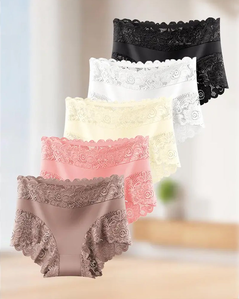 Culotte gainante bordée de dentelle, douce et extensible