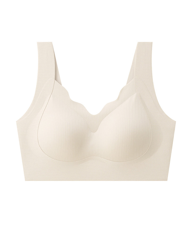 Brassière sans coutures ni armatures à col en V, respirante