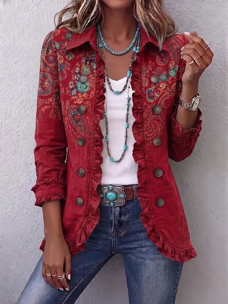 Carlotta | Branca bohemia paisley amb volants