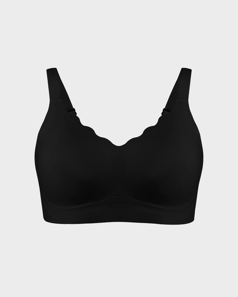 Reggiseno push-up levigante senza cuciture con bordo ondulato