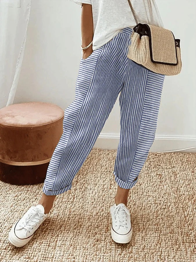 Pantalon rayé sans effort