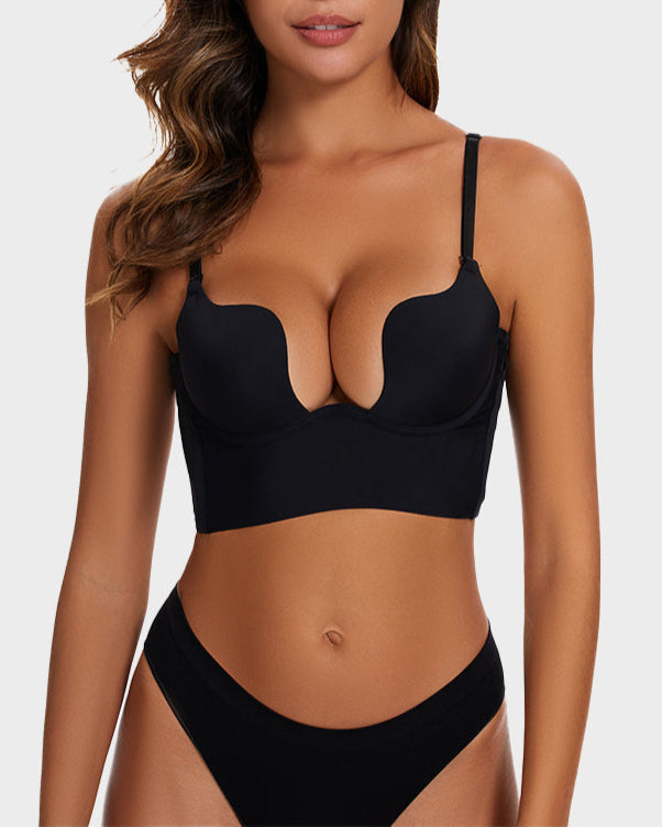 Lot de 2 soutiens-gorge plongeants dos nu – noir + beige