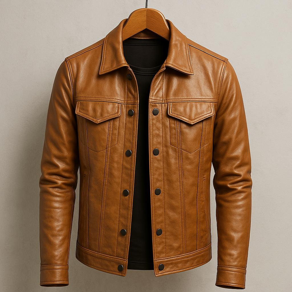 Chaqueta de cuero auténtico