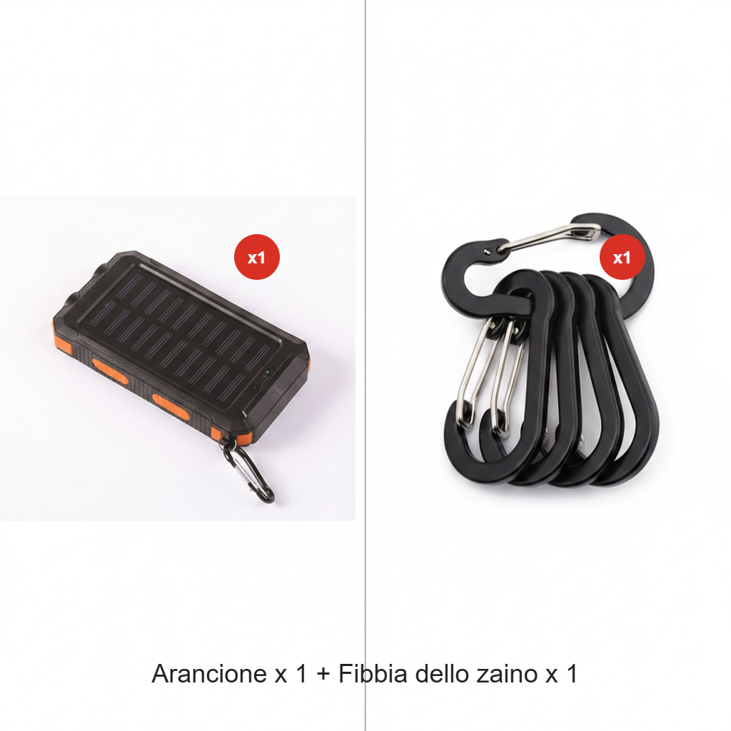 Batería externa solar de 10 000 mAh con doble linterna LED