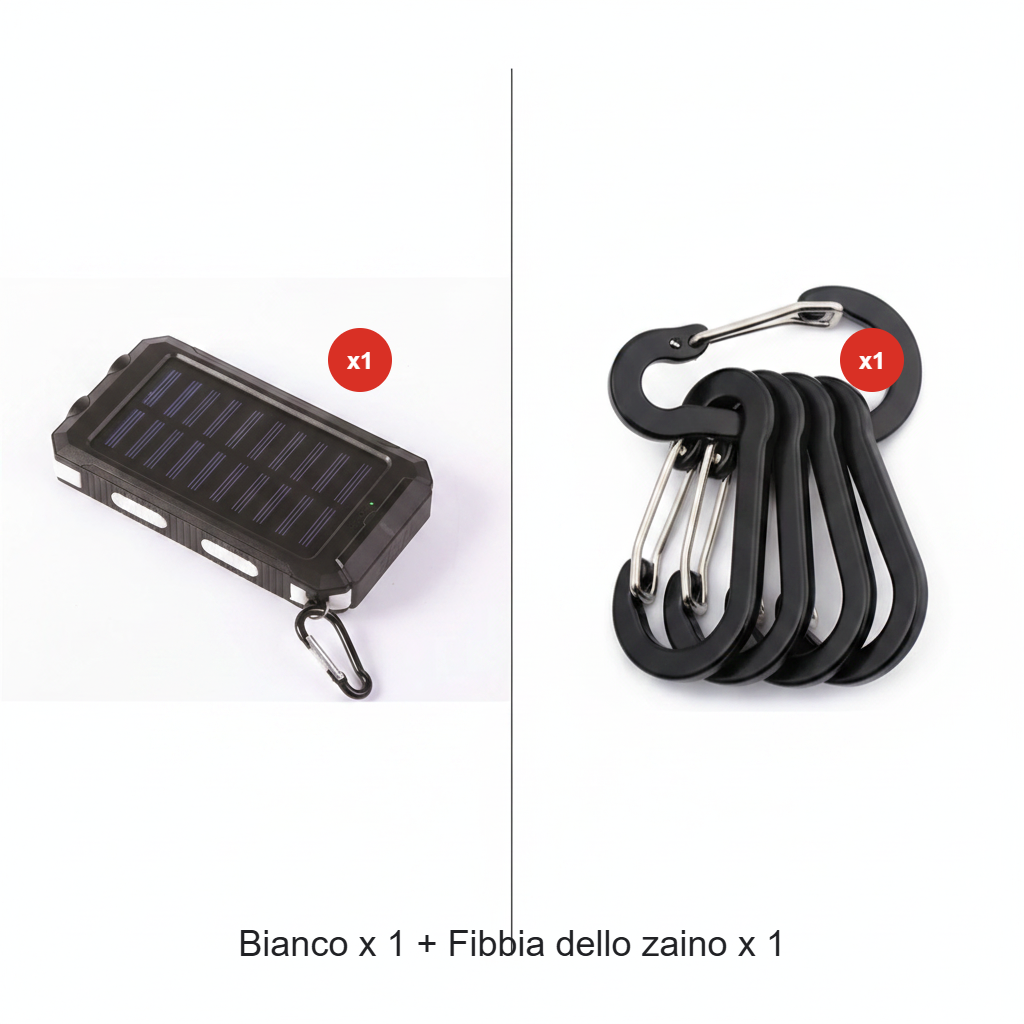 Batería externa solar de 10 000 mAh con doble linterna LED