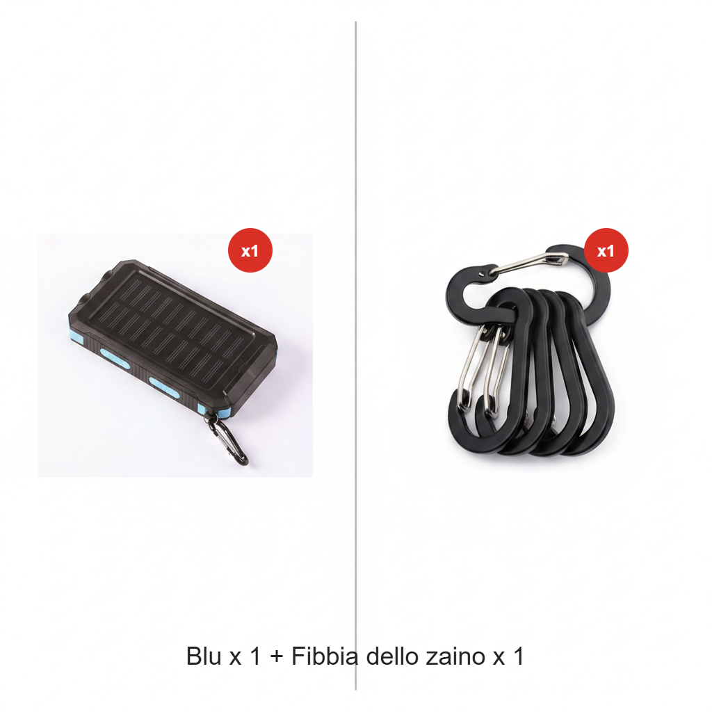Batería externa solar de 10 000 mAh con doble linterna LED
