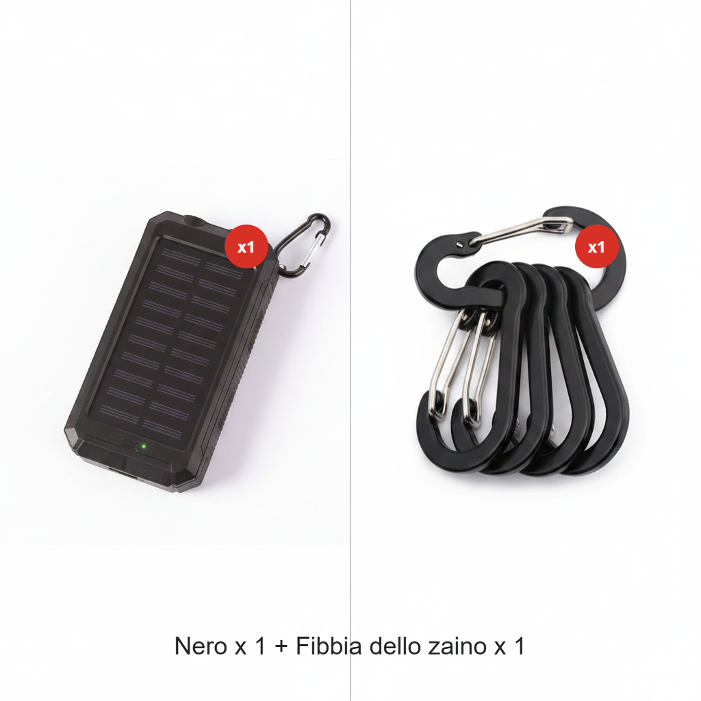 Batería externa solar de 10 000 mAh con doble linterna LED