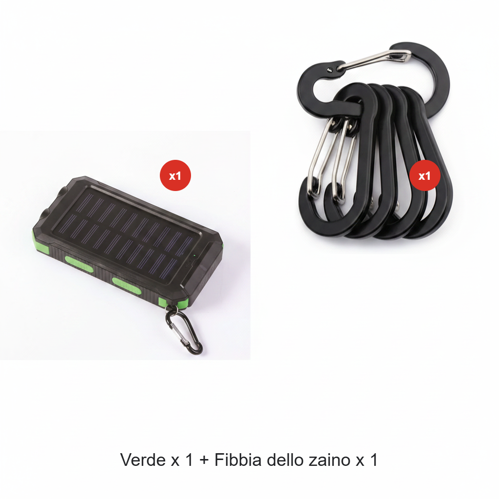 Batería externa solar de 10 000 mAh con doble linterna LED