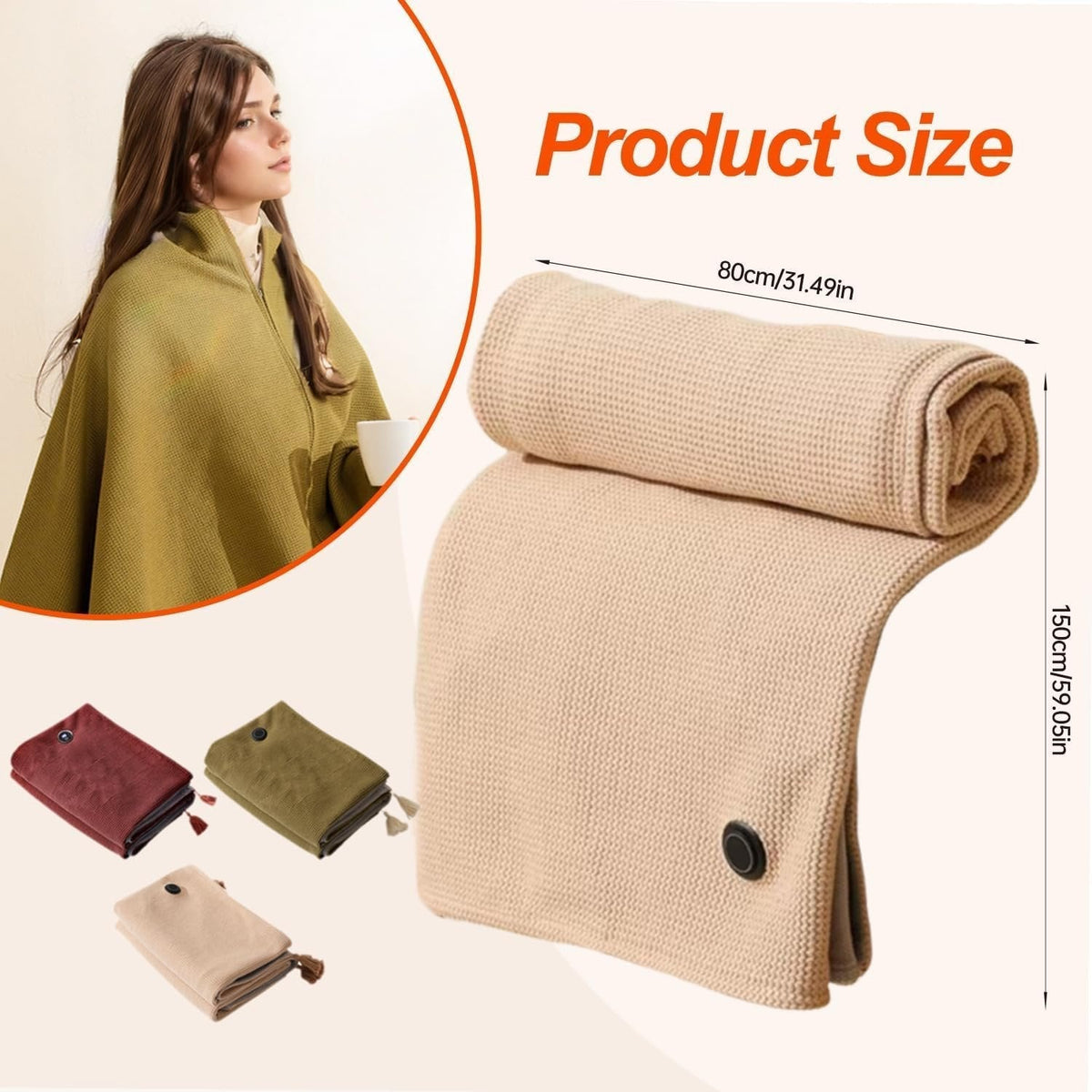 Coperta riscaldante portatile
