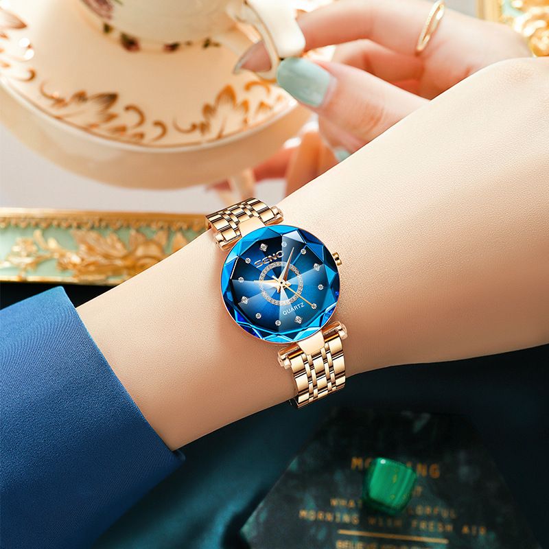 Orologio da donna con quadrante sfumato scintillante
