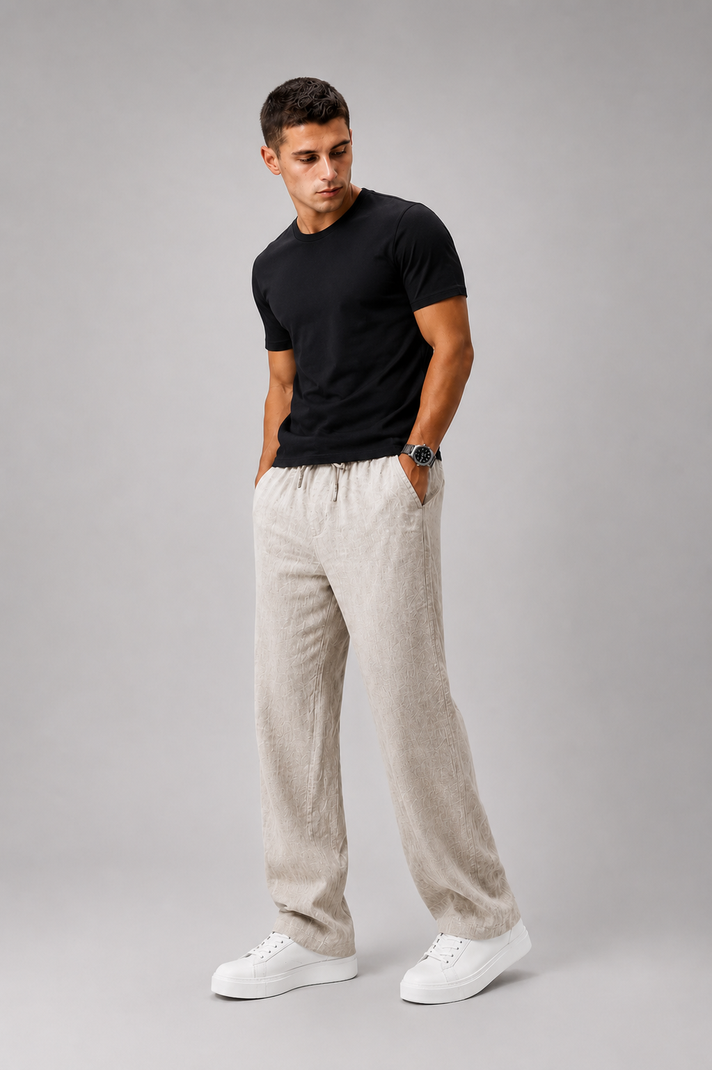 SANDRO | Pantalons de platja de lli