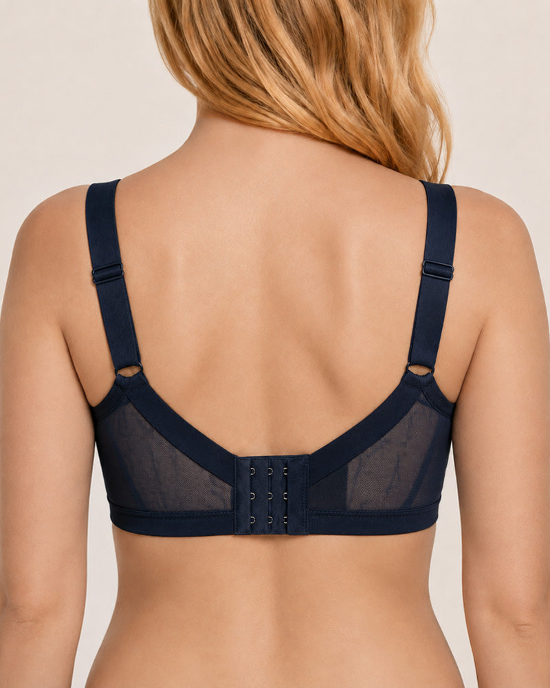 Sujetador push-up sin forro de encaje floral talla grande