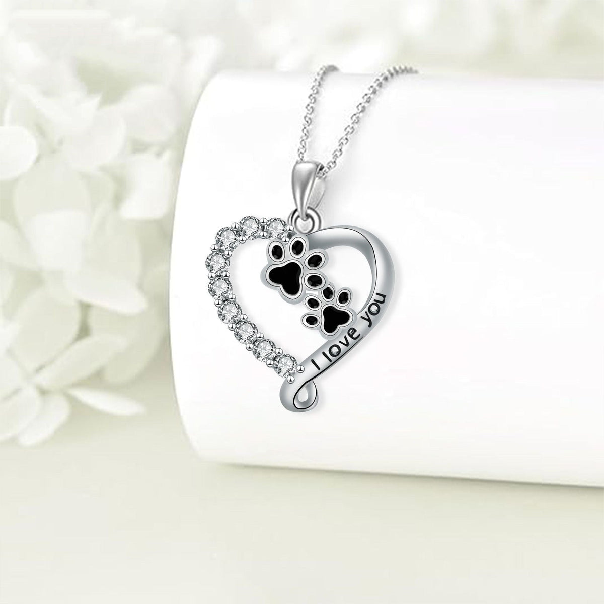 Collier cœur avec empreinte