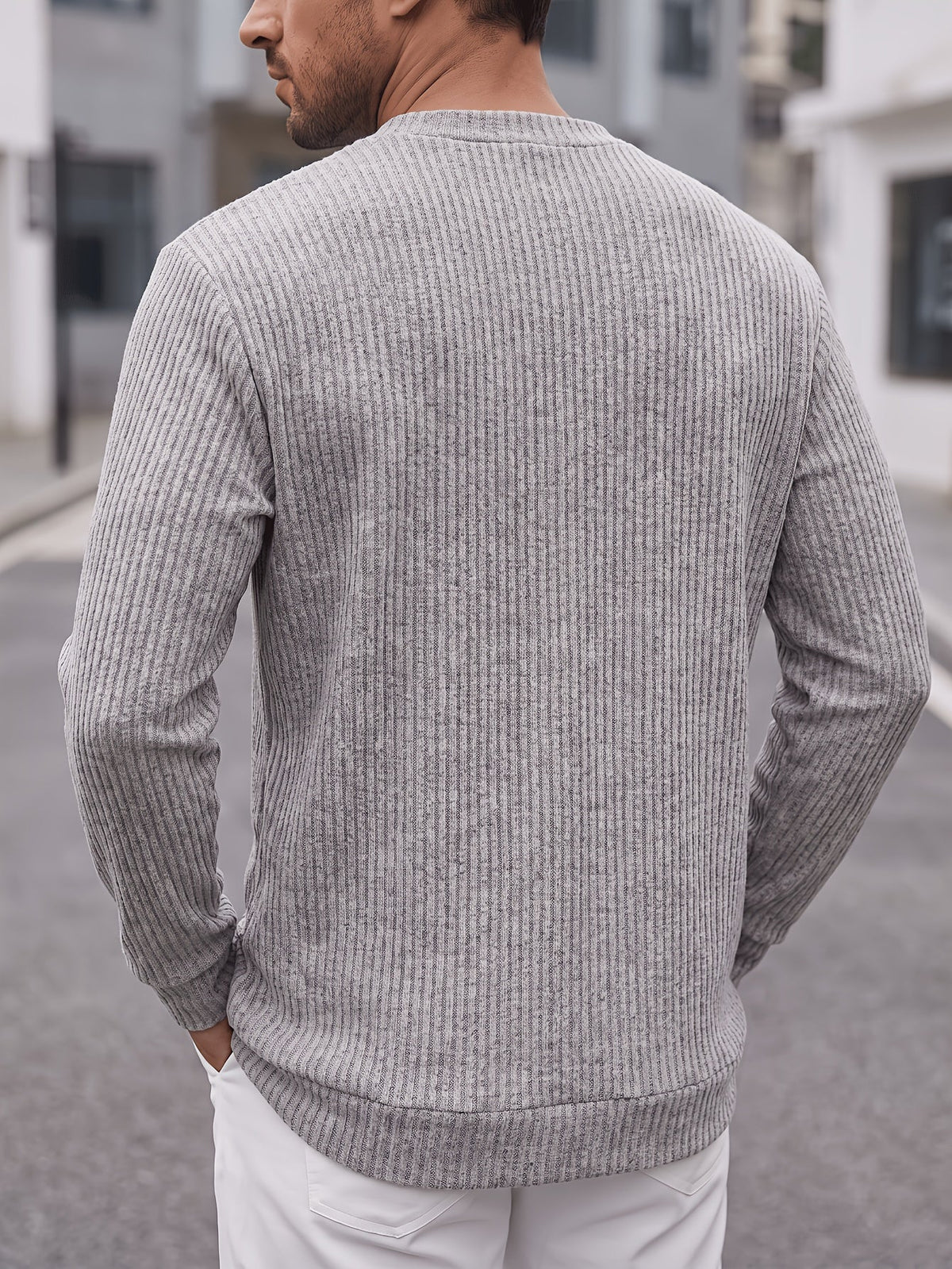 Pull côtelé oversize homme